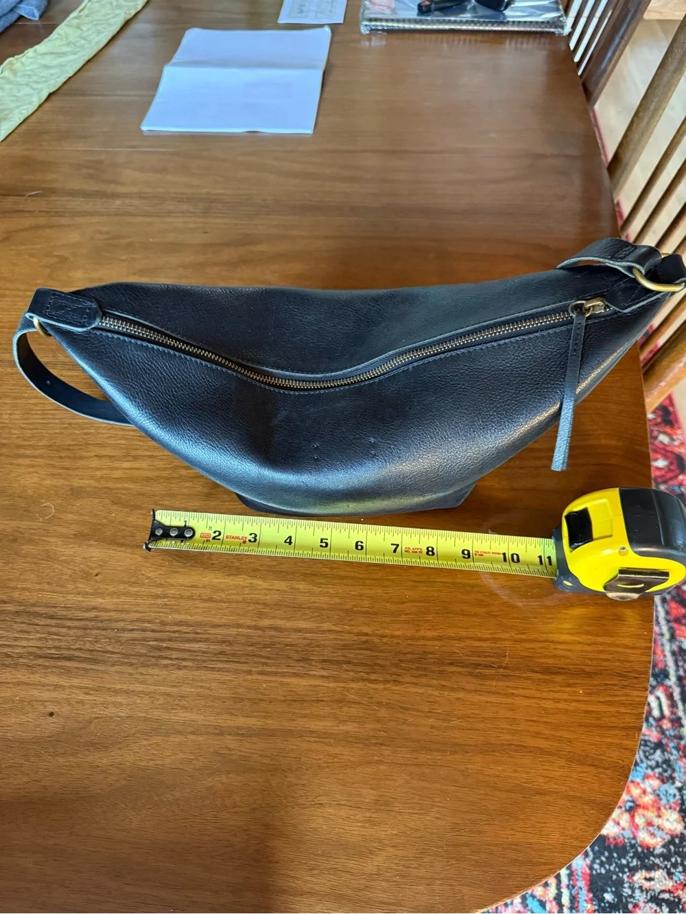 Madewell Black Leather Crescent Hobo Bag
